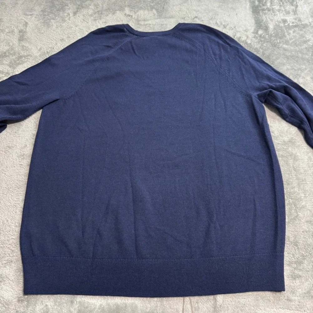 Banana Republic Mens Merino Wool Crewneck Sweater Navy Blue Large NWT 702727
